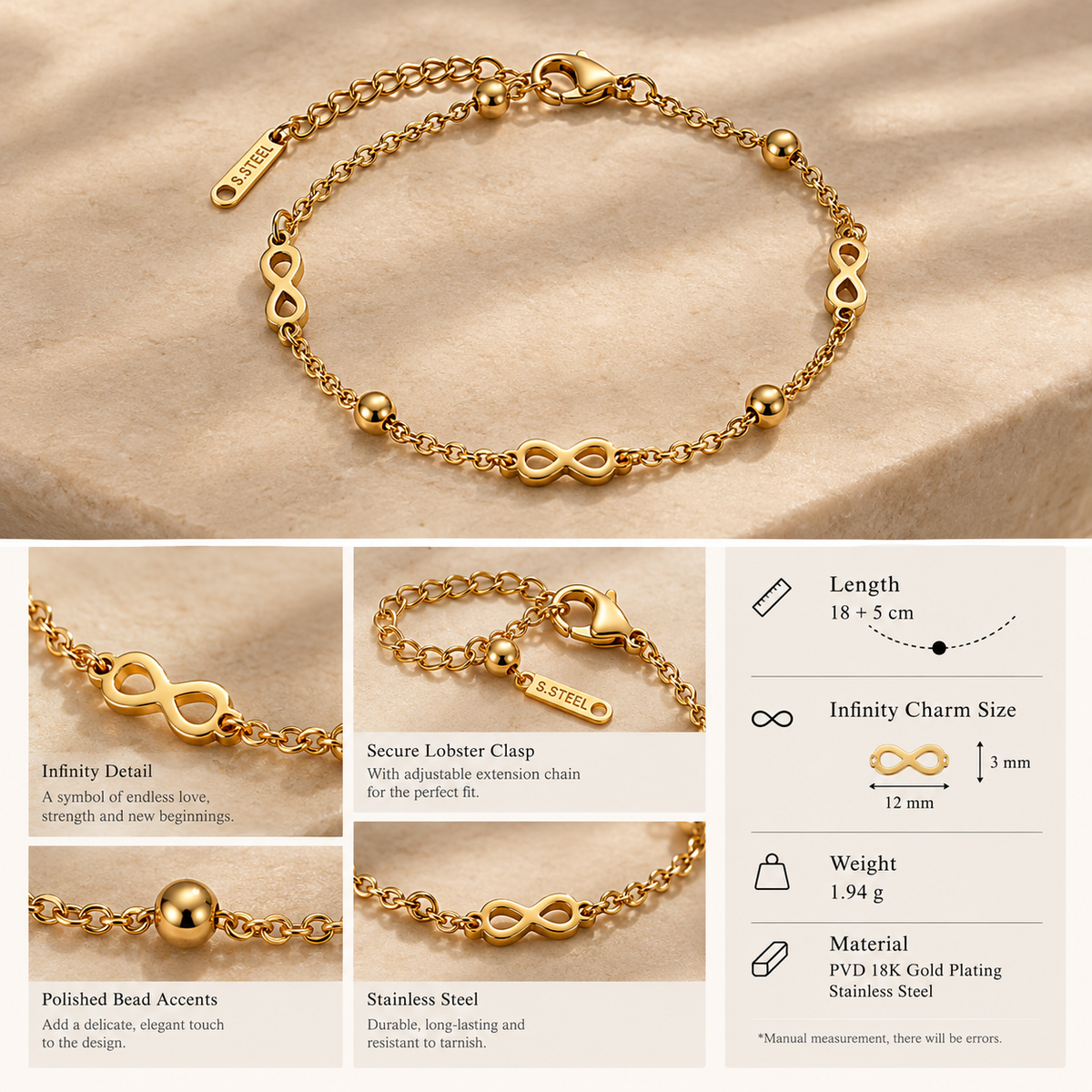 Infinity Beaded Bracelet