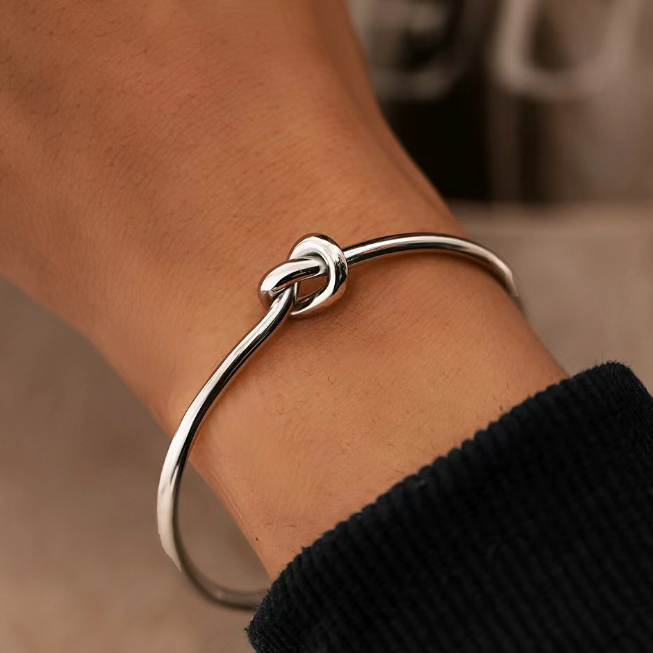 Heart-Twist Stainless Steel Bracelet