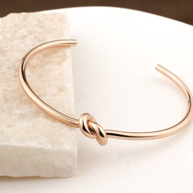 Heart-Twist Stainless Steel Bracelet