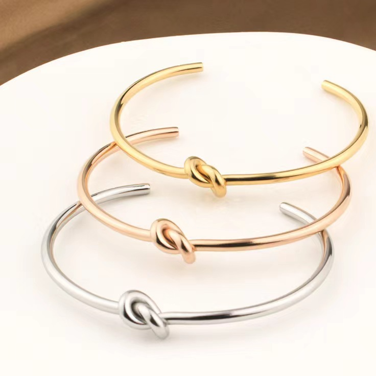 Heart-Twist Stainless Steel Bracelet