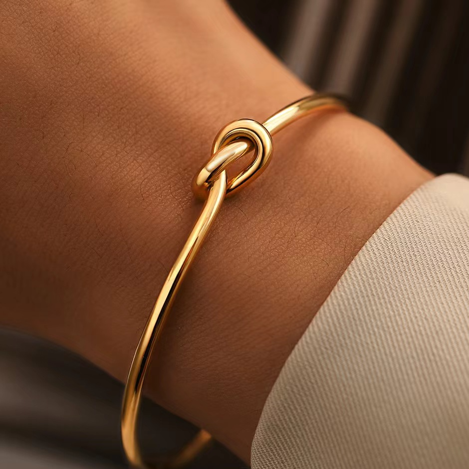 Heart-Twist Stainless Steel Bracelet