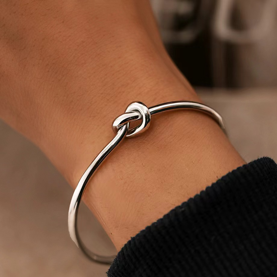 Heart-Twist Stainless Steel Bracelet