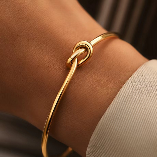 Heart-Twist Stainless Steel Bracelet